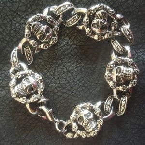 Silver Skull Bracelet Lots of detail